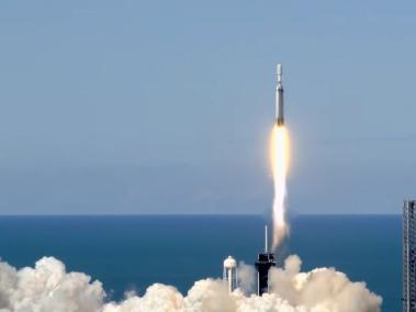 A SpaceX Falcon Heavy rocket launches NOAA's GOES-U weather satellite on June 25, 2024. (Image credit: NASA TV)
