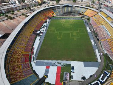 Fotografías de la gramilla del estadio El Campin hoy 8 de julio del 2024 . Foto MAURICIO MORENO CEET EL TIEMPO @mauriciomorenofoto