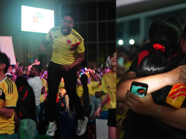 Celebración de Colombia por la semifinal de la Copa américa