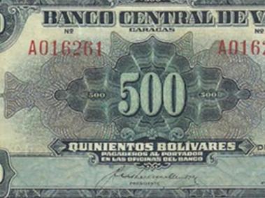 Billete de 500 bolívares emitido el 16 de diciembre de 1940