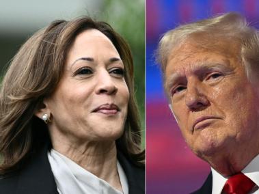 La vicepresidenta de Estados Unidos, Kamala Harris, y el expresidente Donald Trump.