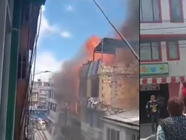 Incendio en el sur de Bogotá.