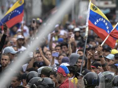Protestas en Caracas tras los resultados de las elecciones en Venezuela.