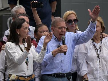 María Corina Machado y Edmundo González en las movilizaciones en Caracas.