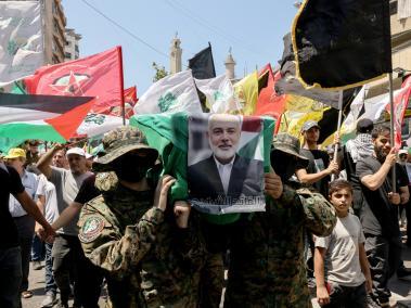 Despedida simbólica de Ismail Haniyeh en Beirut.