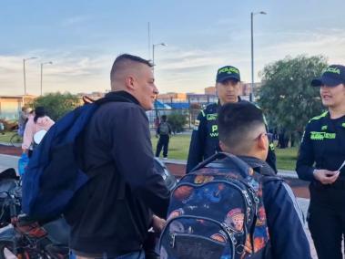 Intervención de la Policía en los colegios públicos de Bogotá.