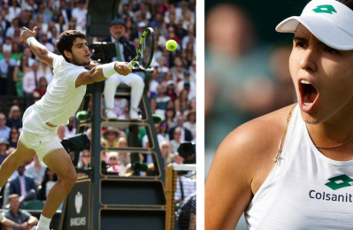 Alcaráz y Camila Osorio en Wimbledon