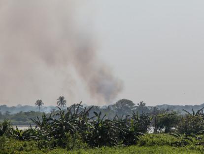 HUMO EN BARRANQUILLA POR INCENDIO EN ISLA PARQUE SALAMANCA