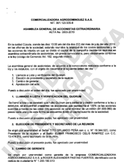 Documento en donde registra Elmer Celis.