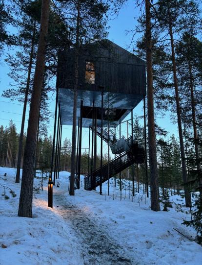 Una de las cabañas del Tree Hotel.