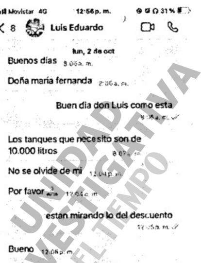 Fragmento de los chats de Eduardo López Rosero.