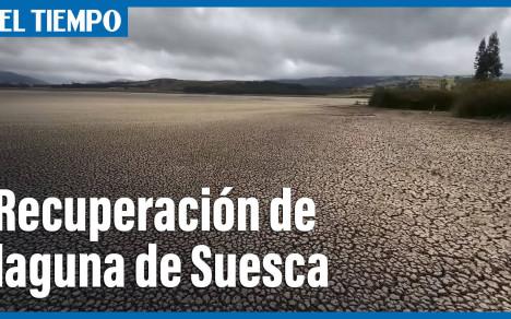 Labores para la recuperación de la laguna de Suesca