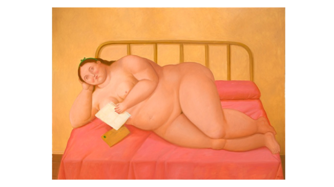 Fernando Botero. La carta 2018. Óleo sobre lienzo. Galería El Museo