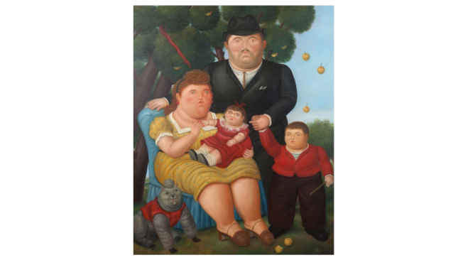 Fernando Botero. Una familia. 1989. Óleo sobre tela. Pintura. Banco de la República.
