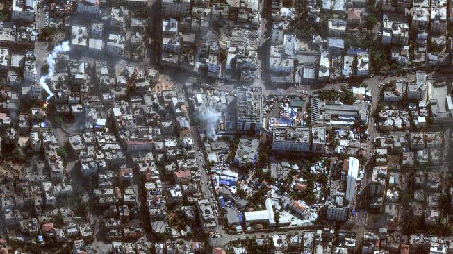 Imagen satelital de los daños que ha sufrido el hospital de Shifa por los ataques israelíes.