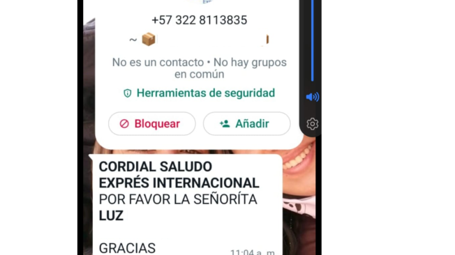 Sujetos piden datos personales, simulando ser una empresa de mensajería internacional.