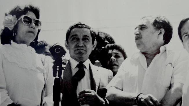 Consuelo Araújo Noguera, Rafael Escalona y Gabriel García Márquez.