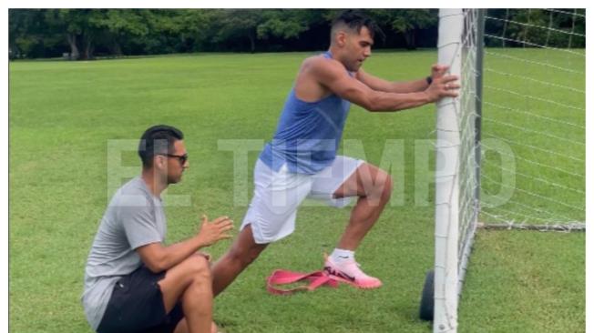 Falcao García, en entrenamiento físico.