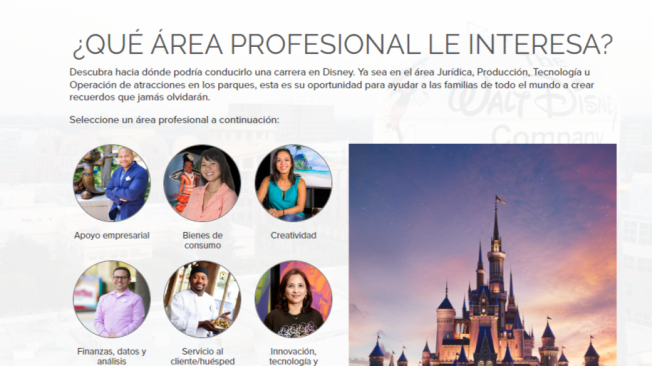 Disney ofrece varios empleos en distintos campos de acción.