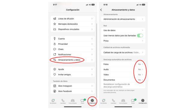 Ejemplo del proceso en iOS.