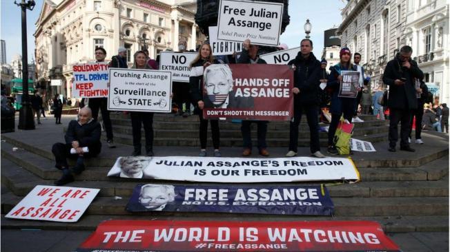 Los partidarios de Assange hicieron campaña para su liberación durante su largo encierro. 