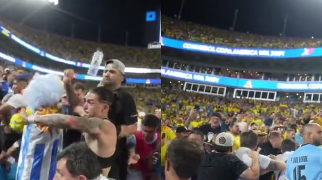 Pelea en el estadio Bank of America Stadium de Charlotte, en Carolina del Norte