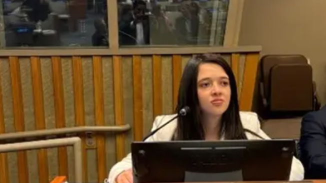 Mariana Lozano durante su intervención en la COSP16.