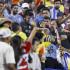 Charlotte (United States), 10/07/2024.- Fans scuffle after the CONMEBOL Copa America 2024 semi-finals match between Uruguay and Colombia in Charlotte, North Carolina, USA, 10 July 2024. EFE/EPA/BRIAN WESTERHOLT