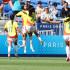Las jugadoras de Colombia celebran el primer gol marcado por su compañera, Mayra Ramirez ante España durante el partido de cuartos de final de fútbol femenino de los Juegos Olímpicos de París 2024, disputado entre España y Colombia en el Estadio de Lyon (Francia). EFE/ Kiko Huesca