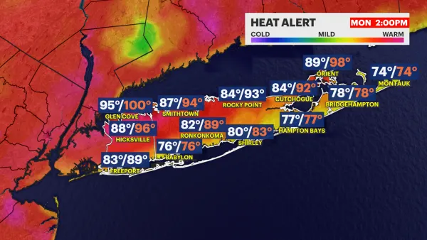 HEAT ALERT: Feels-like temperatures near 100 on Long Island; tracking thunderstorms and showers 