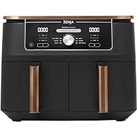 Ninja Foodi MAX Dual Zone Air Fryer, Amazon Exclusive, Tongs, 2 Drawers, 9.5L, 6-in-1, Use No Oil, Air Fry, Max Crisp, Roast,