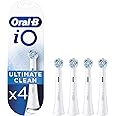 Oral-B iO Ultimate Clean Electric Toothbrush Head, Twisted & Angled Bristles for Deeper Plaque Removal, Pack of 4 Toothbrush 