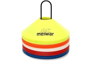 meiwar Fussball Hütchen - Markierungshütchen Set für Fußball Training | 50er Set oder 20er Set