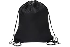 Sliverdew Kordelzugbeutel, schwarze PE-Beutel Kordelzug Turnbeutel String Schwimmbeutel Kordelzug Rucksack für Sport, Fitness