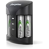 Energizer Battery Charger, Recharge Pro, for AAA and AA Batteries (4x AA Rechargeable Batteries Included)