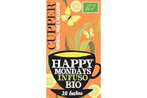 CUPPER Happy Mondays Infuso Biologico con Limone, Zenzero e Pepe Nero, Tisana Energizzante con Ingredienti Naturali, Gusto Sp