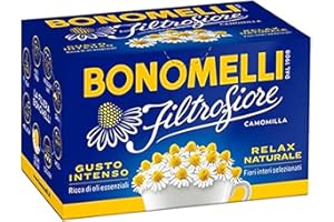 Bonomelli Camomilla Filtrofiore 14 Bustine, Con Tutte Le Parti Del Fiore, Solo Capolini Interi Selezionati, Aroma Ricco e Avv