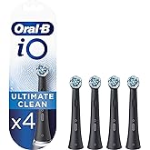 Oral-B iO Ultimate Clean Electric Toothbrush Head, Twisted & Angled Bristles for Deeper Plaque Removal, Pack of 4 Toothbrush 