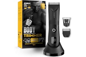 Body groomer men, Pubic Hair Trimmer, Electric Groin Hair Trimmer, Waterproof Wet/Dry Safe Balls Trimmer for men with 2 Repla