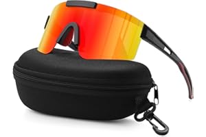 suoso Sportbrille Polarisiert Radsportbrillen Fahrradbrille Schnelle brille für Herren Damen Sport Sonnenbrille UV400 Klar La