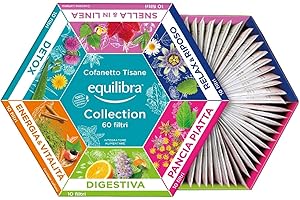 Equilibra, Cofanetto Tisane Funzionali, 60 bustine, 6 Varianti, Tisane Detox, Energia, Pancia Piatta, Digestiva, Relax, Snell