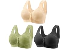 XQILGVF Bras for Older Women, Front Button Closure Bras, Plus Size Full Coverage Front Closure Bra for Women