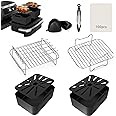 EAIMi Air Fryer Accessories, 8 Pcs Dual Air Fryer Accessories for Ninja Foodi FlexDrawer Air Fryer AF500UK 7-in-1 2023 Releas