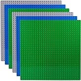 Classiques Plaques de Base de Blocs de Construction Compatibles avec Toutes Les Grandes Marques (6 Paquet (Vert, Bleu, Gris))