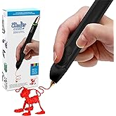 3Doodler- Create+ Ensemble de Stylo d'impression 3D avec x75 Filament Plastique, Modèle 2023 (EU-Plug), Onyx Black