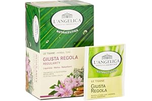 L'Angelica, Tisana Funzionale La Giusta Regola, Favorisce la Quotidiana Regolarità, Infuso con Estratti di Rabarbaro, Liquiri