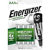 Energizer Rechargeable Battery AAA, Recharge Power Plus, 4 Pack