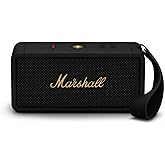 Marshall Middleton Bluetooth Wireless Portable Speaker, 20+ hours portable playtime, water resistent IP67 - Black & Brass