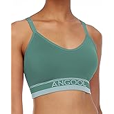 ANGOOL Sport BH Damen Einstellbarer Schultergurt Sport Bustier Damen Gepolstert Starker Halt Nahtlose Joggen Yoga Fitness Bra