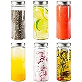 Pureganic® Lot de 6 verres à smoothie avec couvercle de 380 ml - Couvercle à visser DTO diam. 58 mm - Bouteilles d'eau en ver